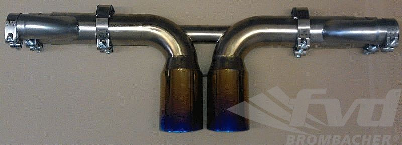FVD Brombacher - Porsche Center Muffler Bypass in Titanium for 997 GT3/RS with Tips Ø 3.5" (090mm) - BES 997 040 60TR