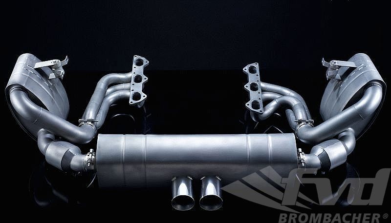 FVD Brombacher - Porsche Exhaust System, 997 GT3 "Brombacher" (Sound Version), Titanium, 200 Cell Cats, Dual 2x90 mm Tip - BES 997 102 60T