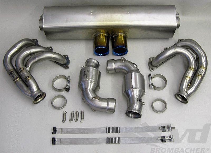 FVD Brombacher - Porsche Brombacher Exhaust System 997.1 GT3 - Sound Version - Titanium - 100 Cell Cats - 2x90 mm Tips - BES 997 102 60TR