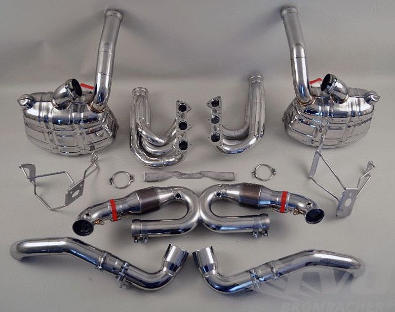 FVD Brombacher - Porsche Exhaust System 997 GT3 "Brombacher" (Sound Version) 200 Cell Sport Cats, Dual 2x90mm Center Exit - BES 997 152 60S