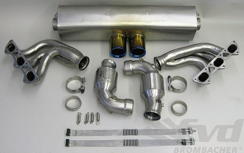 FVD Brombacher - Porsche Exhaust System Race "Brombacher", Titanium, 200 Cell Cats, Dual 2x90 mm (997 GT3 10- ) - BES 997 202 60TR