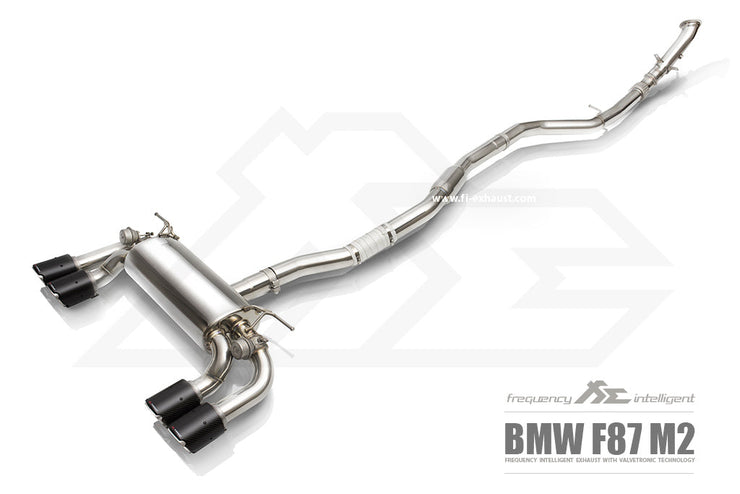 Fi-Exhaust - BMW 2 SERIES F87 M2 - Front Pipe + Mid X-Pipe + Valvetronic Muffler Stainless Steel  - BN-87M-CBV