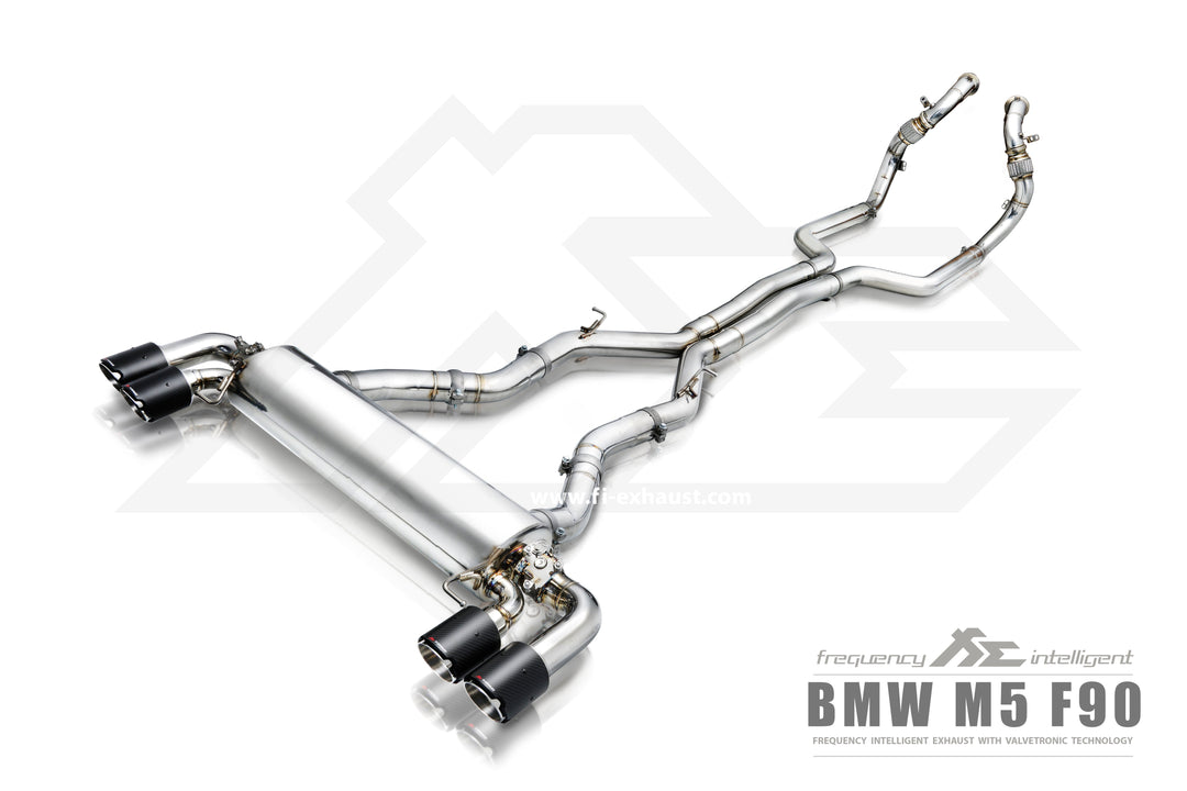 Fi-Exhaust - BMW 5 SERIES F90 M5 - Front Pipe + Mid Pipe +Valvetronic Muffler（EV Valve) + EV Extend Cable*2 Stainless Steel  - BN-90M-CBE