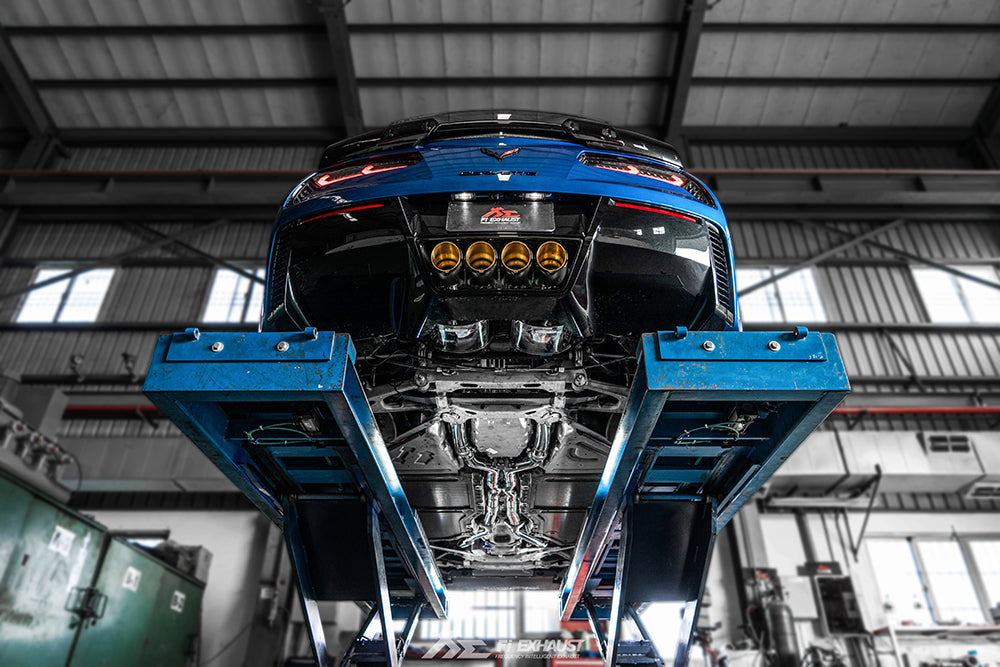 Fi-Exhaust - CHEVROLET CORVETTE Z06 C7 6.2L - Front Pipe + Mid Pipe + Valvetronic Muffler + OBD2/Mobile APP Remote Control System Module Stainless Steel  - CC-C7Z06-CBE