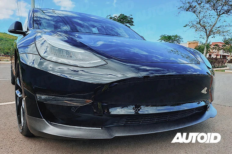 PSR Parts - Carbon Fibre Performance Front Splitter for Tesla Model 3 (2018+)