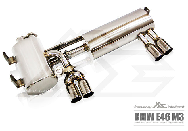 Fi-Exhaust - BMW 3 SERIES E46 M3 - Valvetronic Muffler + Quad Tips in Gold + Standard remote control system module  - BN-46M-CBV-G
