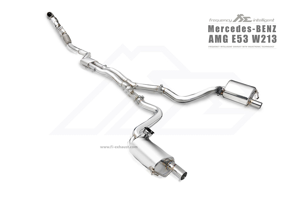 Fi-Exhaust - MERCEDES-BENZ E-CLASS W213 E53 AMG - Front Pipe + Mid X-Pipe + Valvetronic Muffler + OBD2/Mobile APP Remote Control System Module Stainless Steel  - MB-257A6-CBE