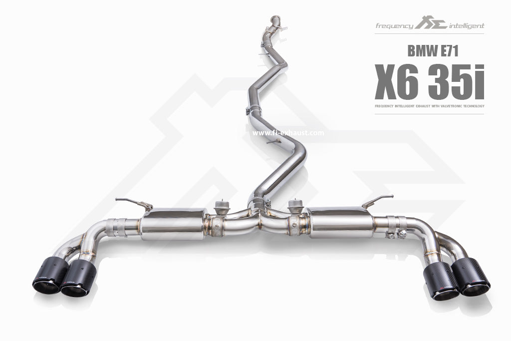 Fi-Exhaust - BMW X6 E71 35I - Front Pipe + Mid Pipe + Valvetronic Muffler + Standard Remote Control System Module Stainless Steel  - BN-E7155-CBV