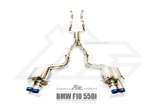 Fi-Exhaust - BMW 5 SERIES F11 M550I - Front Pipe + Mid Pipe + Valvetronic Muffler + Standard remote control system module Stainless Steel  - BN-F1063-CBV