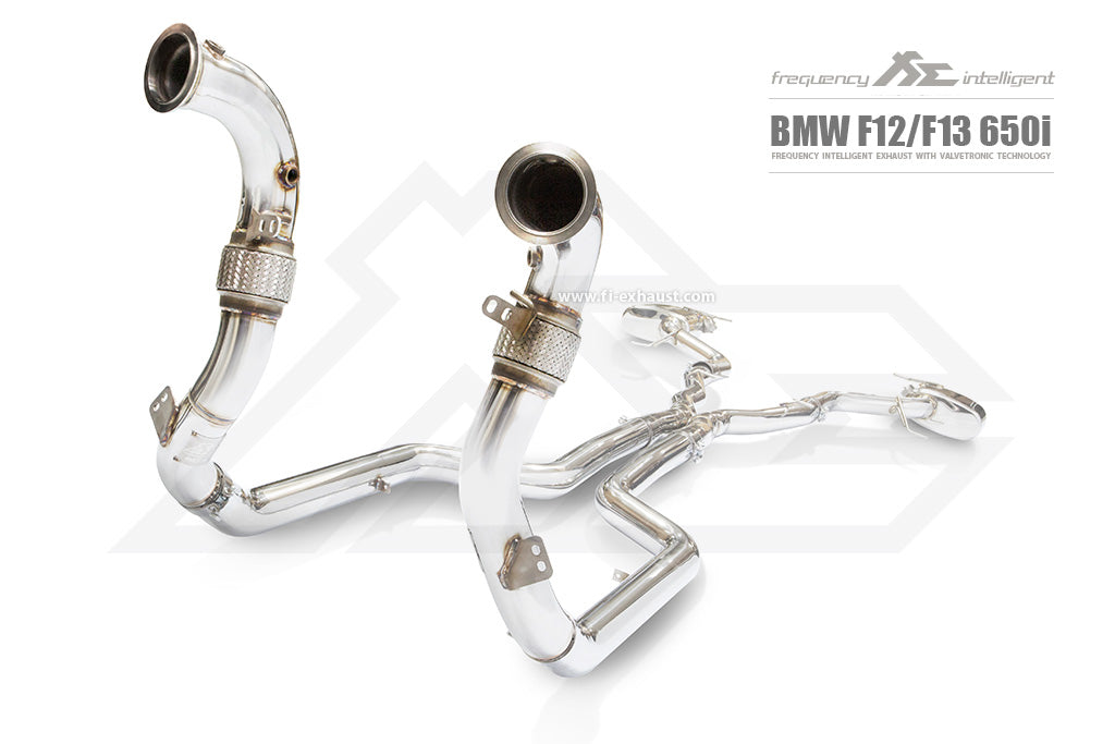 Fi-Exhaust - BMW 6 SERIES F12 650I - Front Pipe + Mid Pipe + Valvetronic Muffler + Standard remote control system module Stainless Steel  - BN-F12TT-CBV