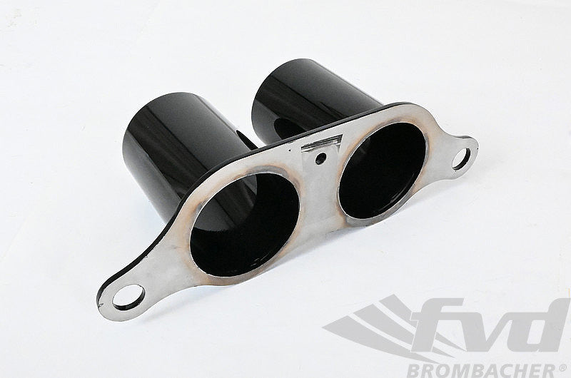 FVD Brombacher - Porsche Exhaust Tips 997.1 GT3 / RS - Motorsports - 4" (2x 90mm) - Black glosy coated - FVD 111 997 GT3B