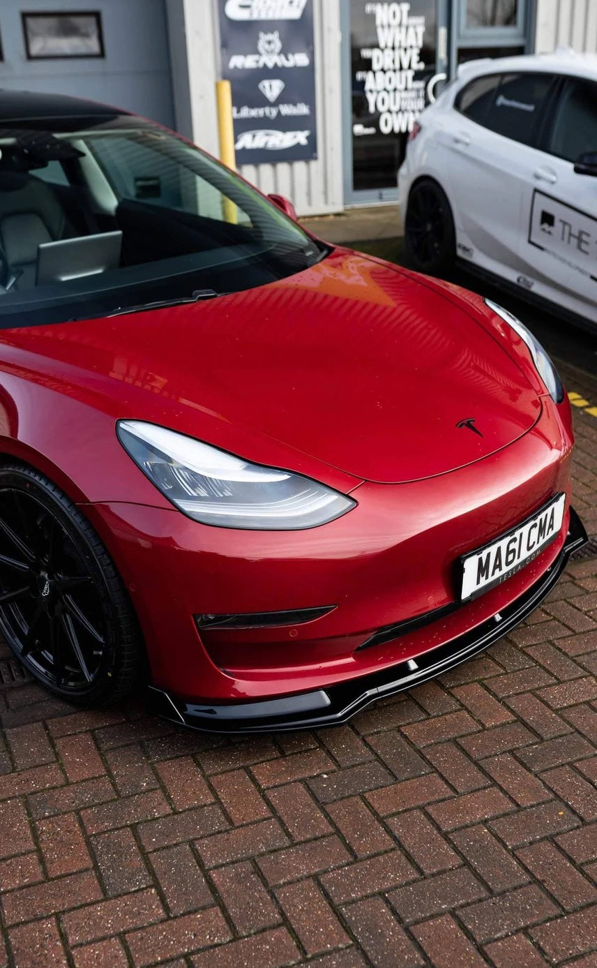 PSR Parts - Gloss Black Competition Front Splitter for Tesla Model 3 (2018+)