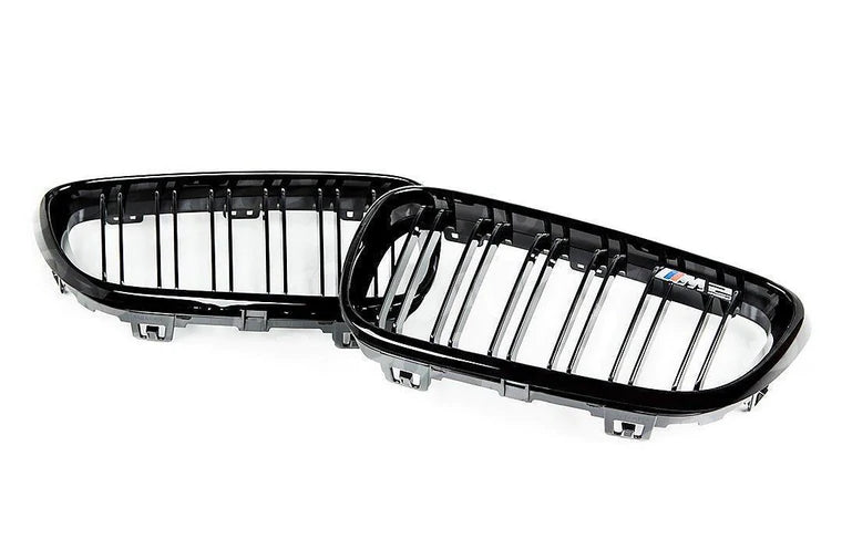PSR Parts - Gloss Black Kidney Grilles for BMW 2 Series & M2 (2014-2020, F22 F87)