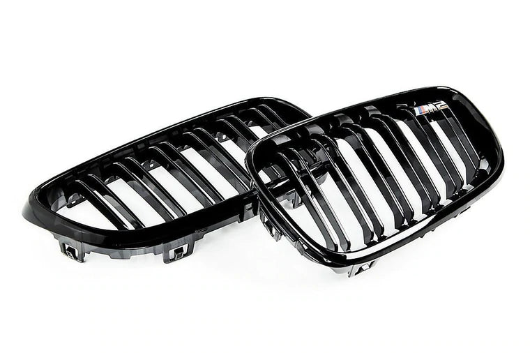 PSR Parts - Gloss Black Kidney Grilles for BMW 2 Series & M2 (2014-2020, F22 F87)