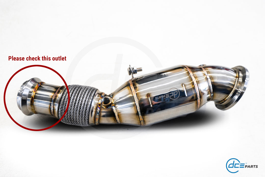 DCE Parts - B48 Downpipe - F & G Chassis - BMW 120I, 125I, 220I, 230I, 320I, 330E, 330I, 420I, 430I, 520I, 530I, 530E, 630I, 730I, 740E, X3 X4 20I 30I & XDRIVE, Supra A90 B48 - (OPF & V-Band Flange Type)