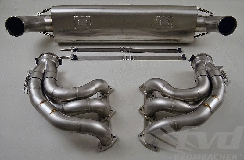 FVD Brombacher - Porsche 90 mm Race Exhaust System - 997 GT3 4.0 "M&M" Cat Bypass, Stainless Steel, Tips 2x90mm - RES 997 000 60S401