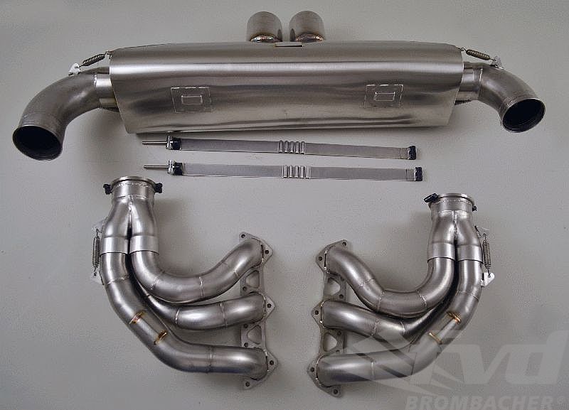 FVD Brombacher - Porsche 90 mm Race Exhaust System - 997 GT3 4.0 "M&M" Cat Bypass, Stainless Steel, Tips 2x90mm - RES 997 000 60S401