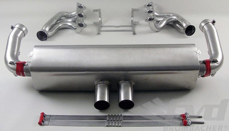 FVD Brombacher - Porsche 70 mm Race Exhaust System - 997.2 GT3 Cup "M&M" Cat Bypass, Stainless Steel, with Tips 2x70mm - RES 997 000 60S
