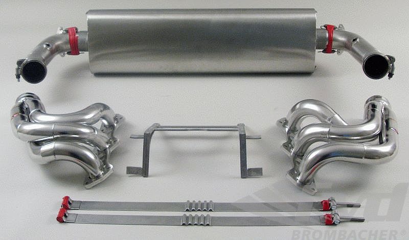 FVD Brombacher - Porsche 70 mm Race Exhaust System - 997.2 GT3 Cup "M&M" Cat Bypass, Stainless Steel, with Tips 2x70mm - RES 997 000 60S