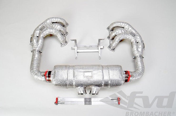 FVD Brombacher - Porsche Exhaust System Race 997 GT3 Cup "M&M" with 100 cell cat, stainless steel, with tips 2x76mm - RES 997 001 60S