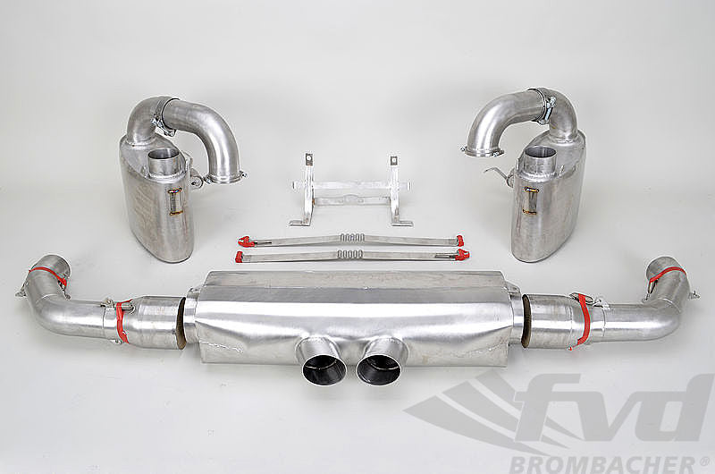 FVD Brombacher - Porsche Exhaust System Race 997 GT3 Cup S 100 Cell Cats, Stainless teel, with Tips 2x76mm - RES 997 001 62S