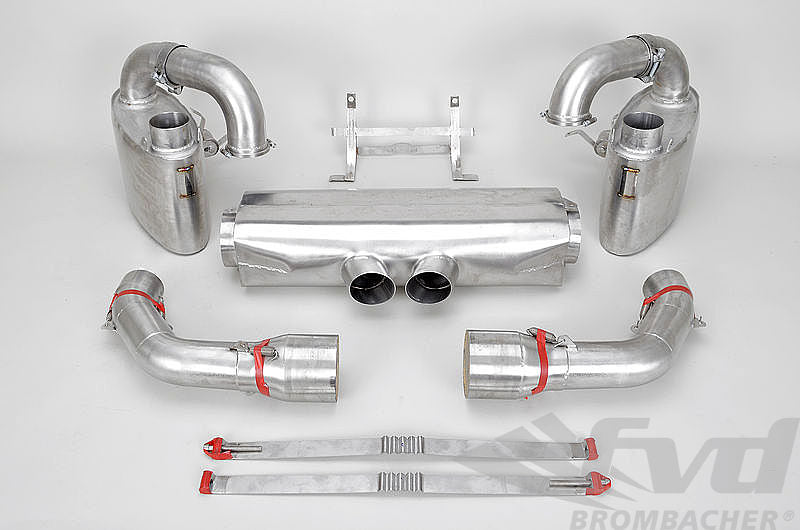 FVD Brombacher - Porsche Exhaust System Race 997 GT3 Cup S 100 Cell Cats, Stainless teel, with Tips 2x76mm - RES 997 001 62S