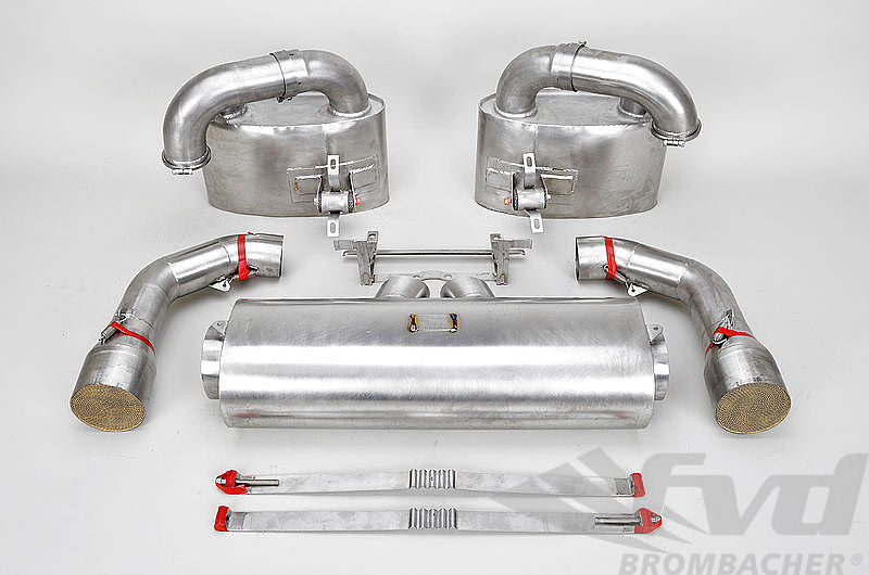 FVD Brombacher - Porsche Exhaust System Race 997 GT3 Cup S 100 Cell Cats, Stainless teel, with Tips 2x76mm - RES 997 001 62S