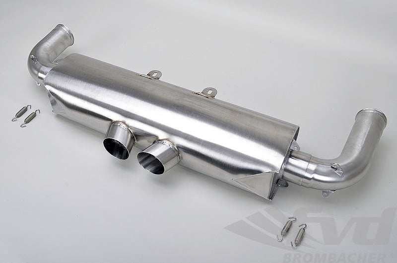 FVD Brombacher - Porsche Center Muffler Race 997 GT3 Cup / Cup S, Stainless Steel with Tips 2x76mm - RES 997 040 0S