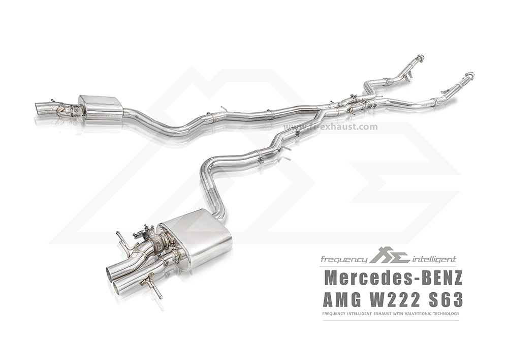 Fi-Exhaust - MERCEDES-BENZ S CLASS W222 AMG S63 - Mid X-Pipe + Valvetronic Muffler Stainless Steel  - MB-222A-CBE