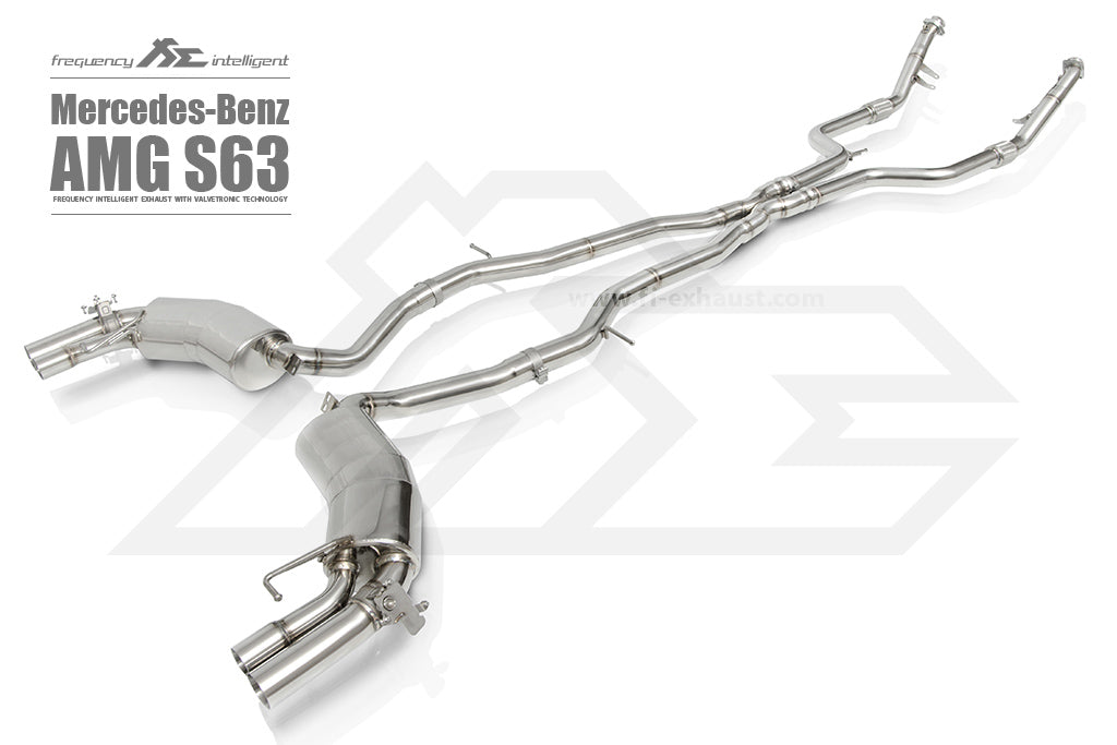 Fi-Exhaust - MERCEDES-BENZ S CLASS C217 AMG S63 COUPE - Mid X-Pipe + Valvetronic Muffler Stainless Steel  - MB-217A-CBE