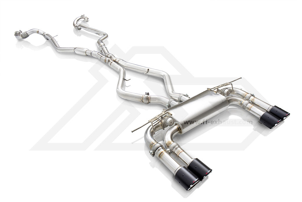 Fi-Exhaust - BMW X5M F85 4.4L V8 TWIN-TURBO - Front Pipe + Mid Pipe + Valvetronic Muffler +Standard remote control system module Stainless Steel  - BN-X85M-CBV